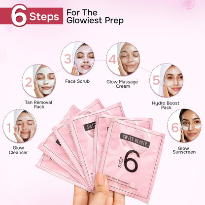 Swiss Beauty Care Korean Glow Facial Kit – 6-Step Glass Skin Facial.